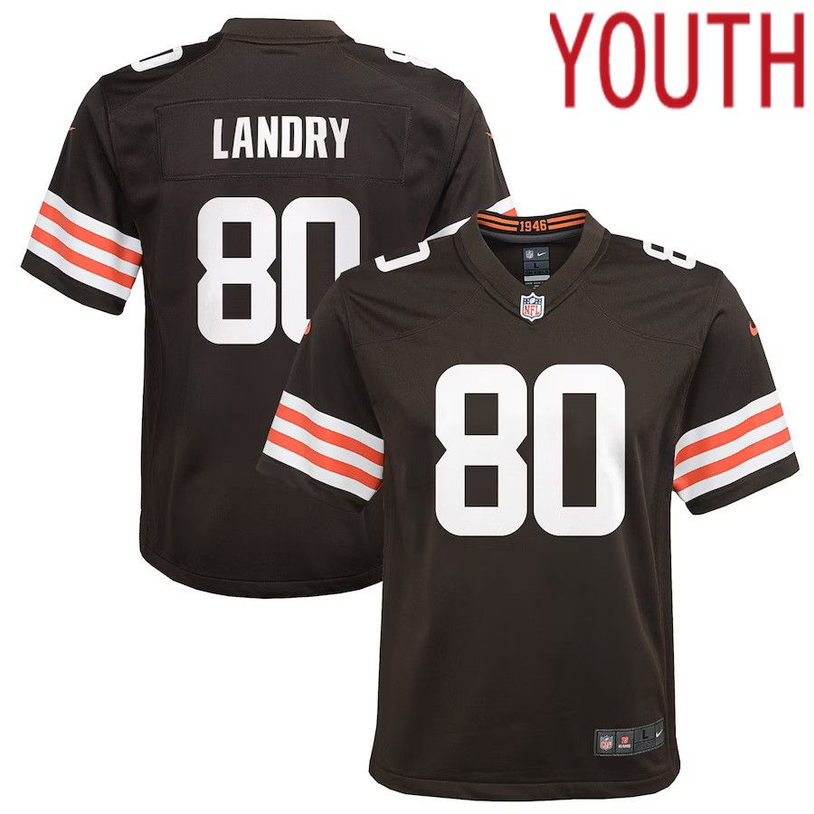 Youth Cleveland Browns #80 Jarvis Landry Nike Brown Game NFL Jersey->customized nfl jersey->Custom Jersey